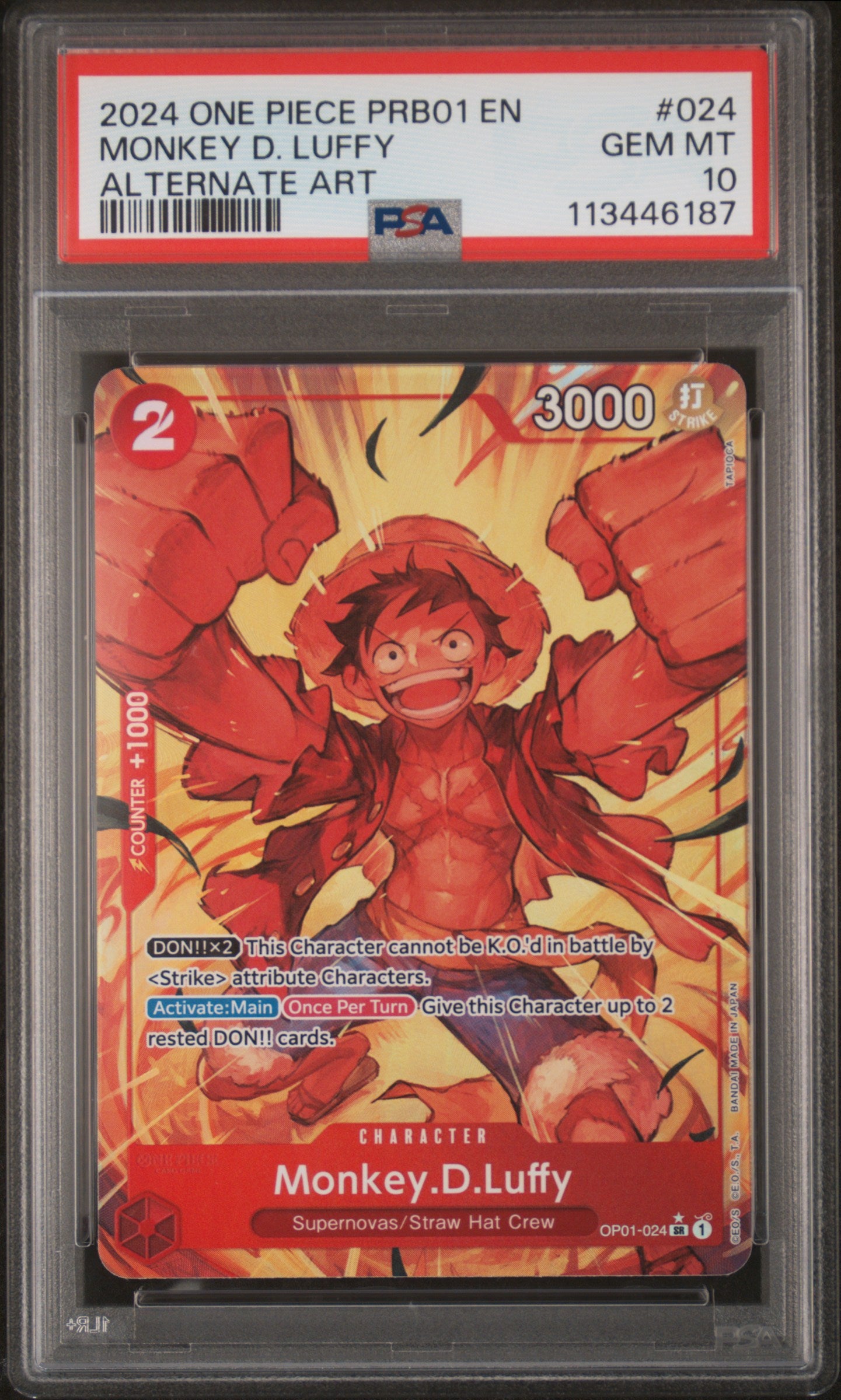 Monkey D. Luffy SR AA (PRB01) PSA 10
