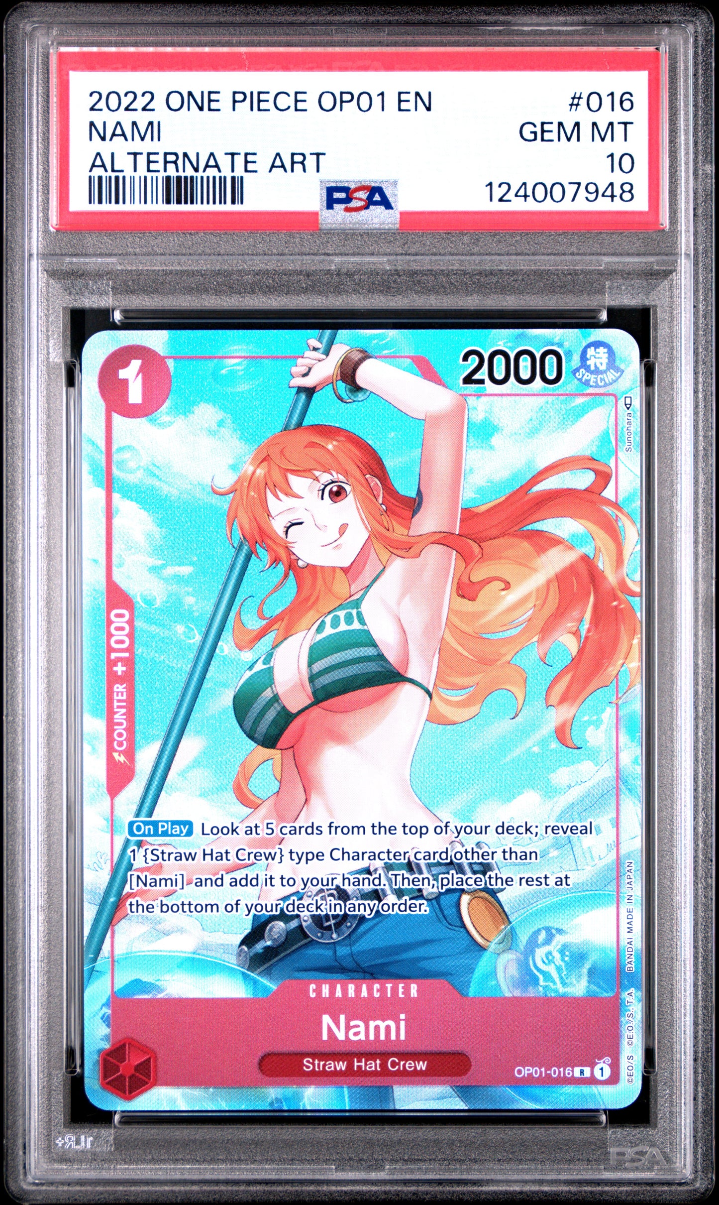 Nami Pre Errata AA (OP01) PSA 10