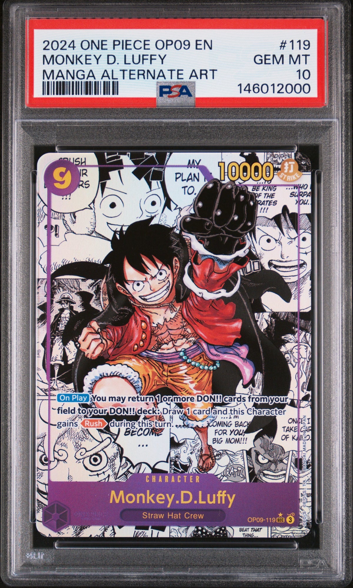 Monkey D. Luffy Manga (OP09) PSA 10