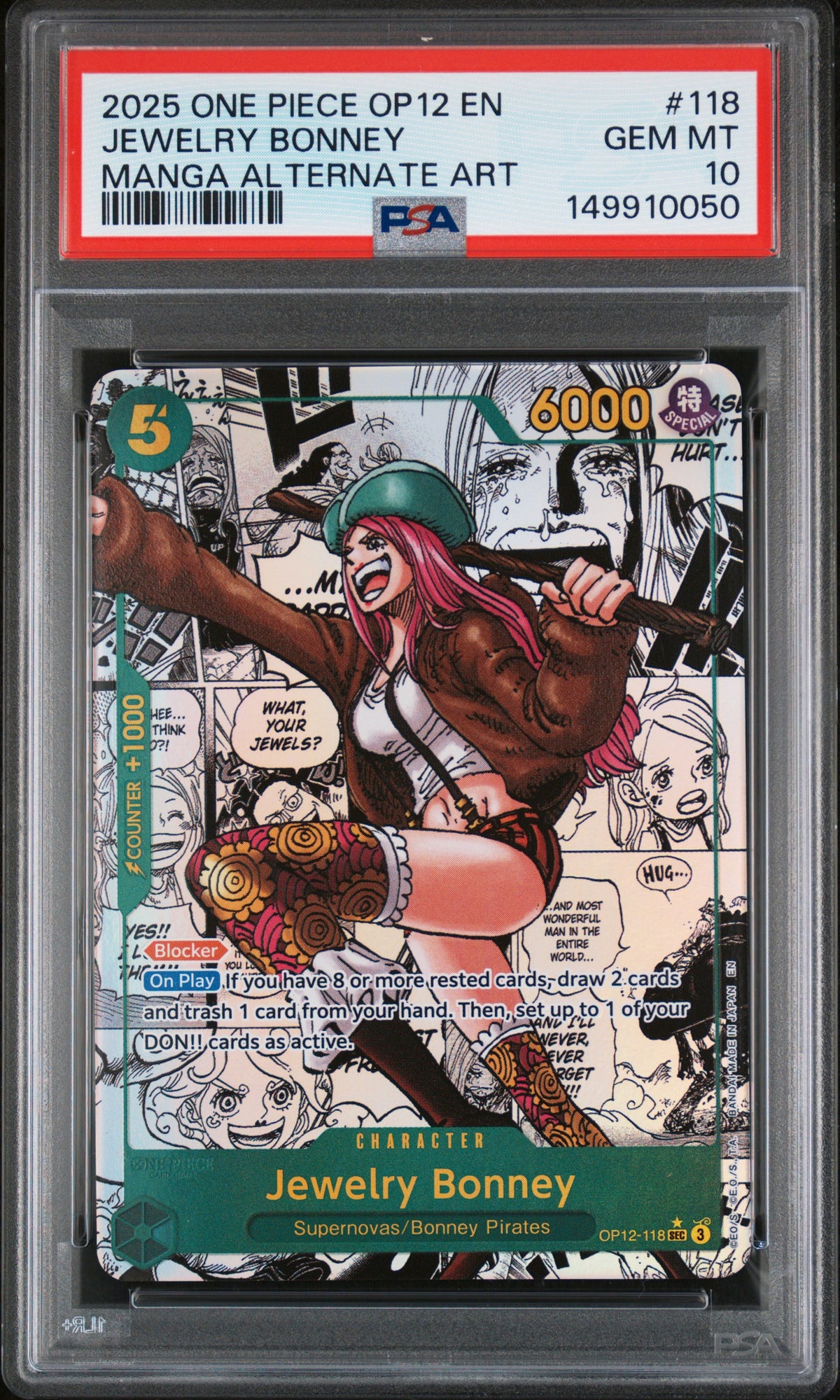 Jewelry Bonney Manga (OP12) PSA 10