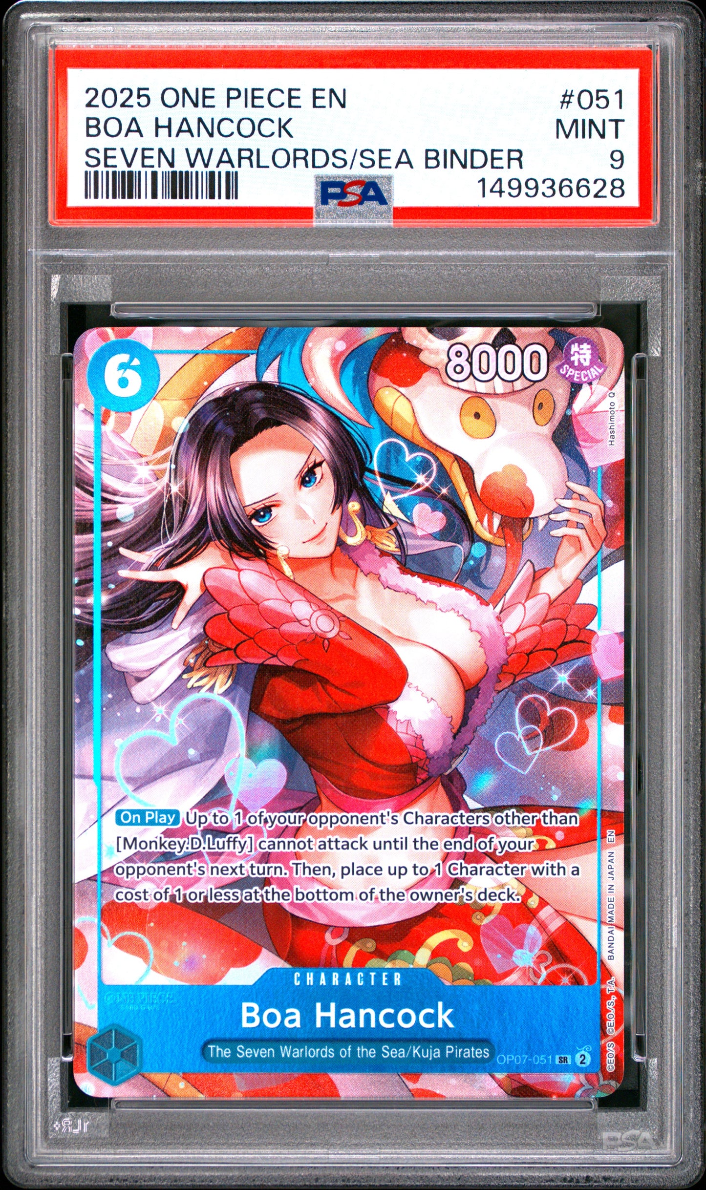 Boa Hancock Seven Warlords of the Sea Binder Set SR PSA 10