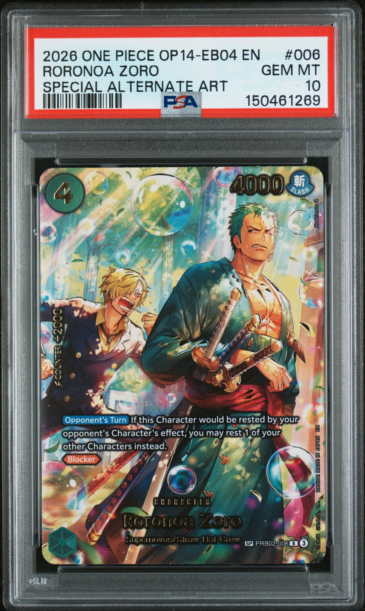 Roronoa Zoro SP (OP14) PSA 10