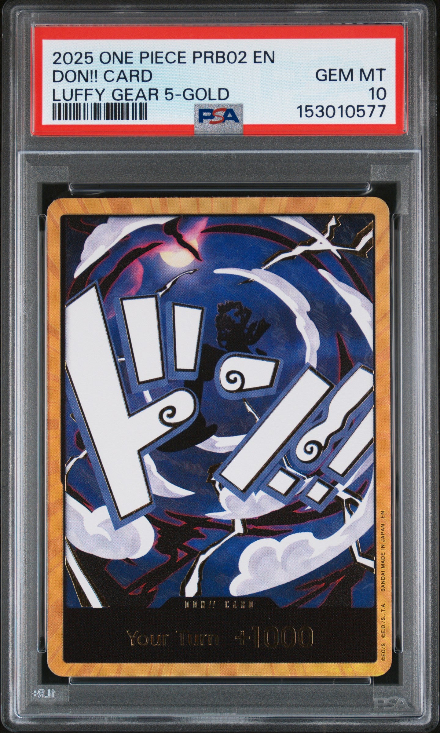 Monkey D. Luffy Gold Don (PRB02) PSA 10
