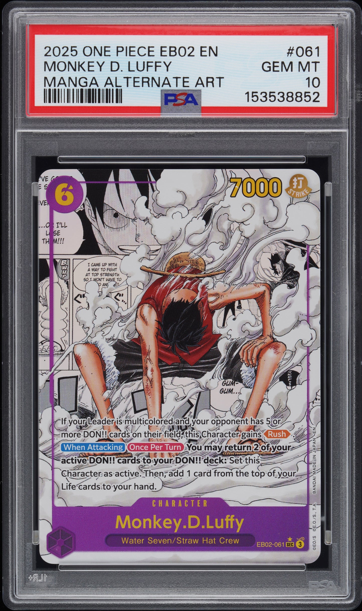 Monkey D. Luffy Manga (EB02) PSA 10