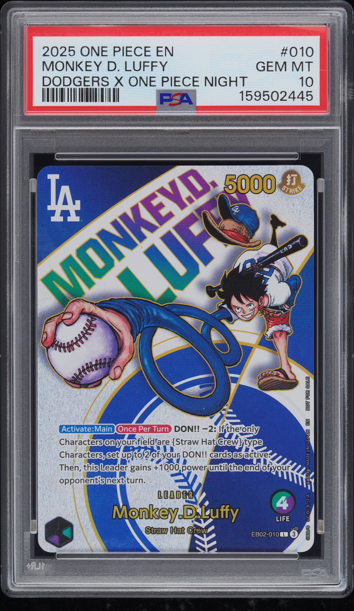 Monkey D. Luffy Dodgers Promo PSA 10