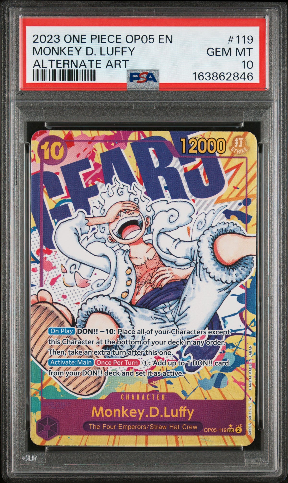 Monkey D. Luffy SEC Alt Art (OP05) PSA 10