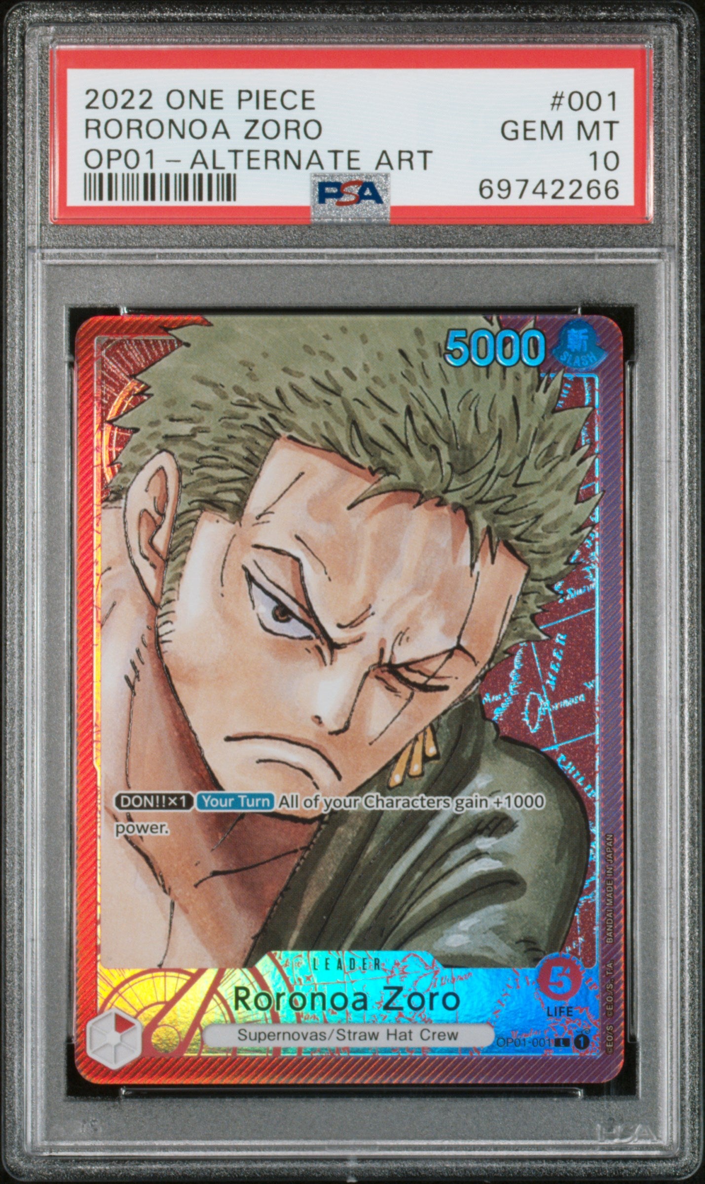 Roronoa Zoro Leader (OP01) PSA 10