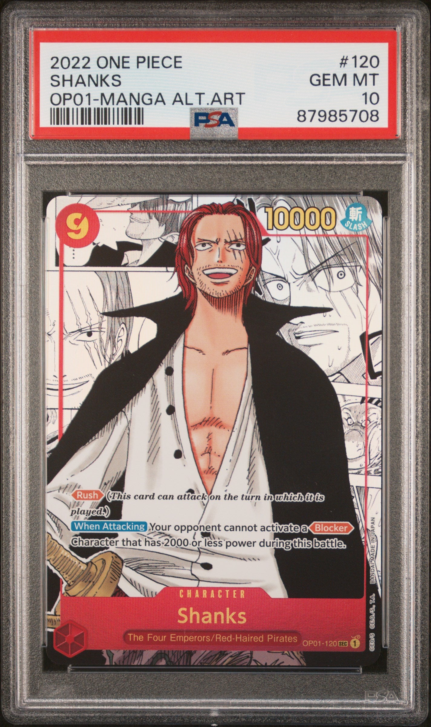 Shanks Manga (OP01) PSA 10