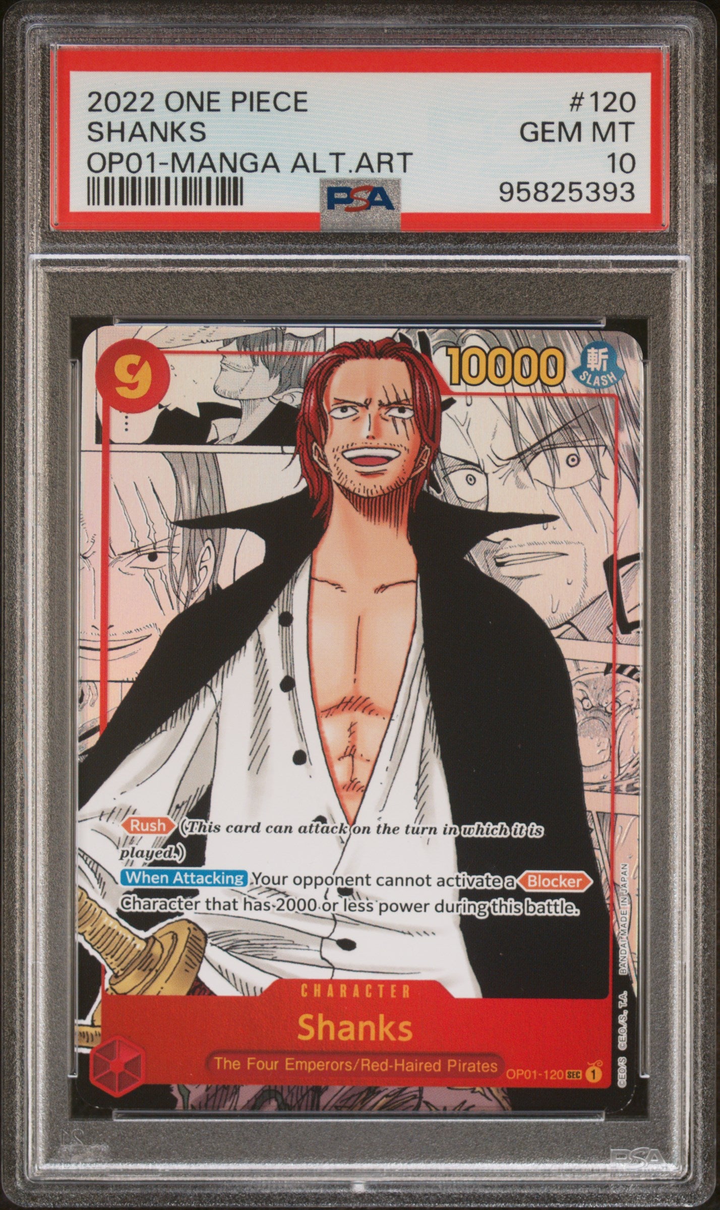 Shanks Manga (OP01) PSA 10
