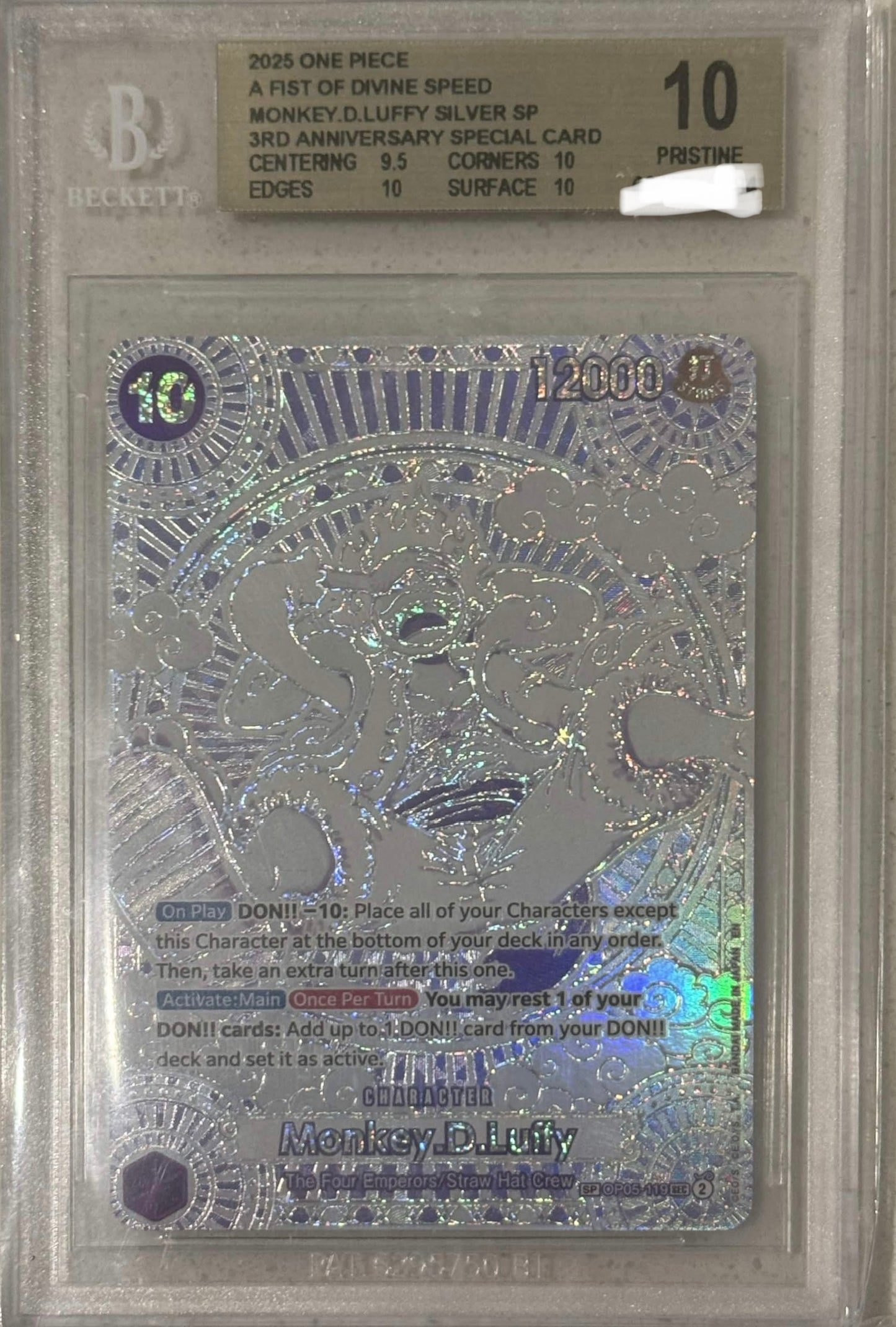 Monkey D. Luffy Silver SP (OP11) BGS 10