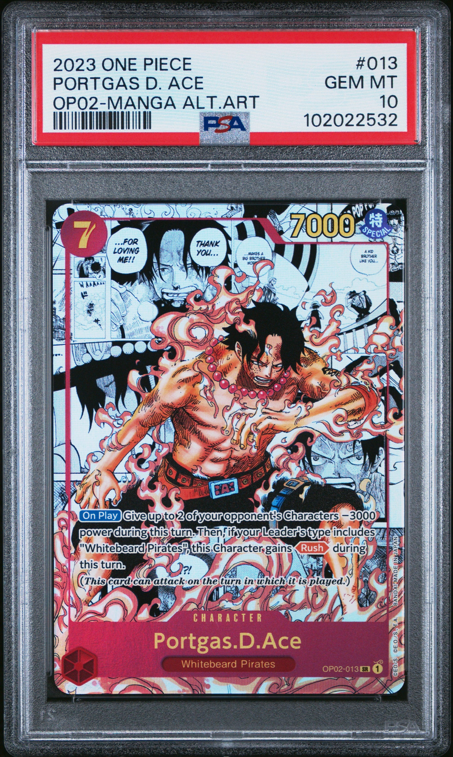 Portgas D. Ace Manga (OP02) PSA 10
