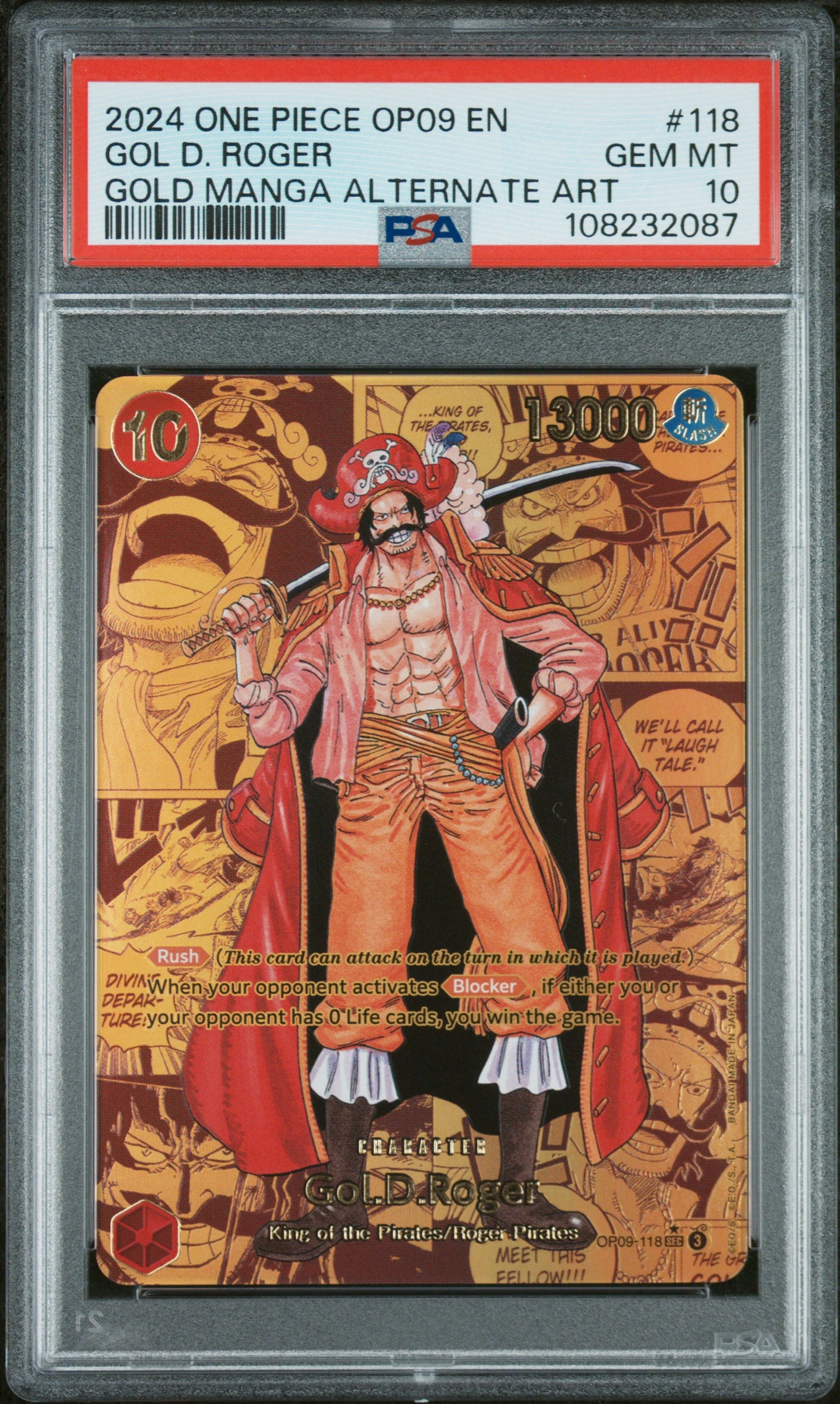 Gol D. Roger Gold Manga (OP09) PSA 10