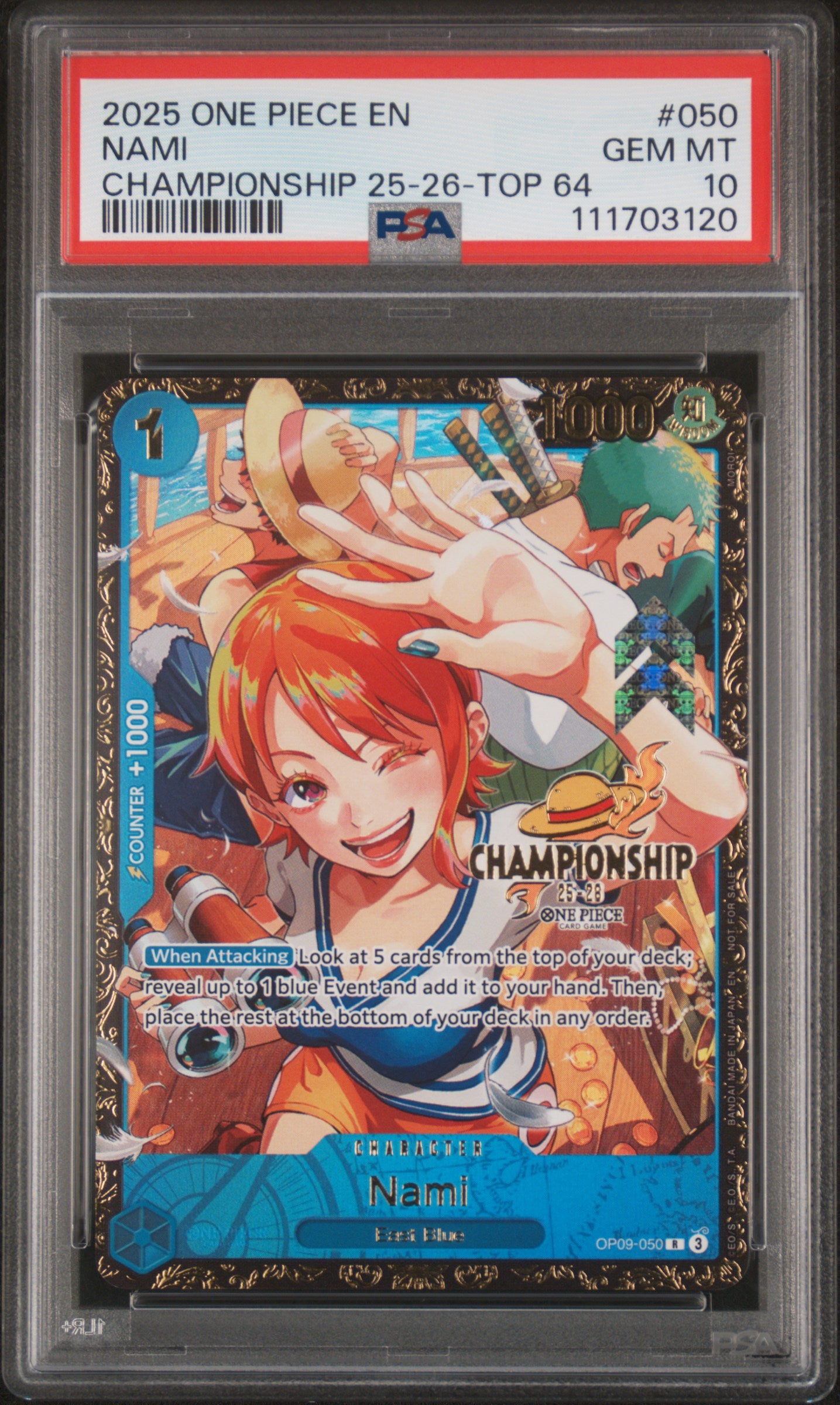 Nami 25-26 Championship Top 64 PSA 10