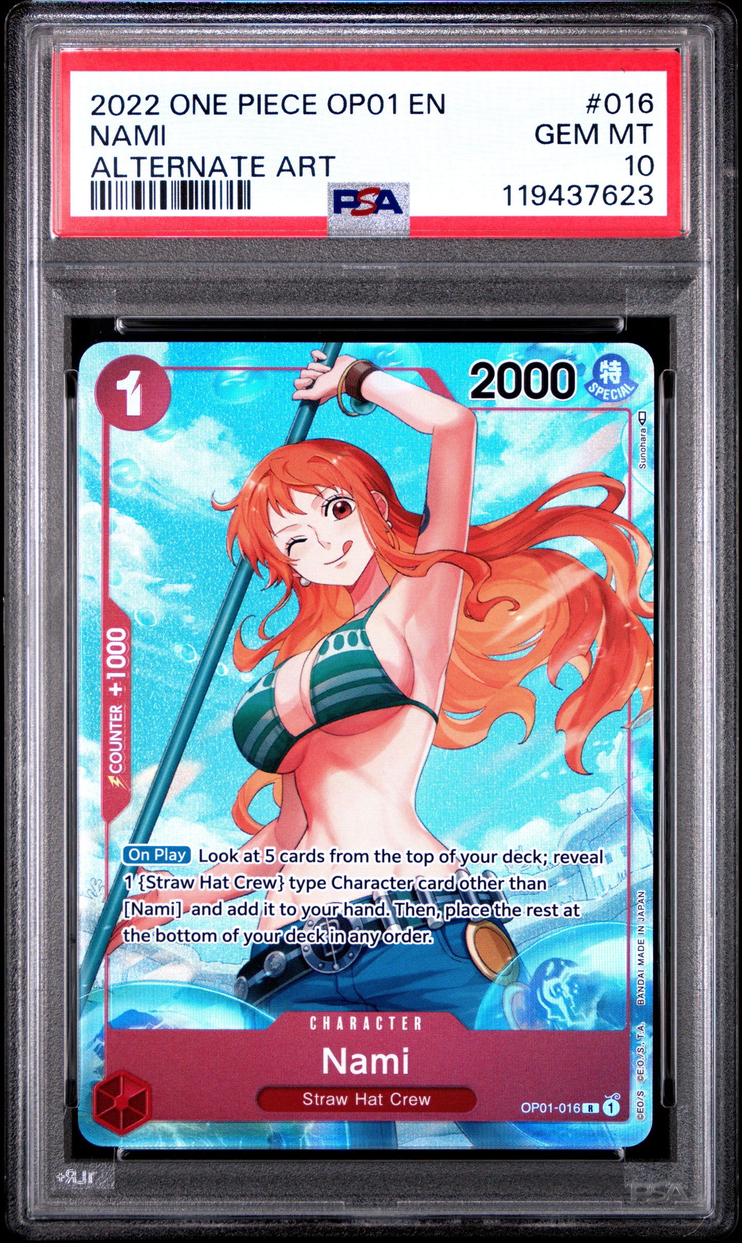 Nami Pre Errata AA (OP01) PSA 10