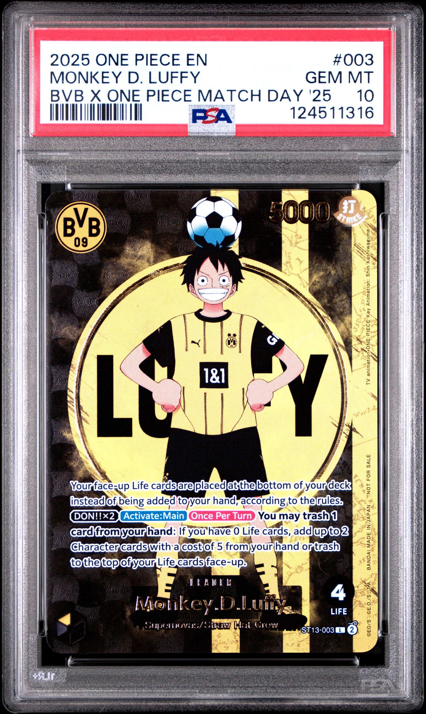 Monkey D. Luffy BVB Dortmund Promo PSA 10