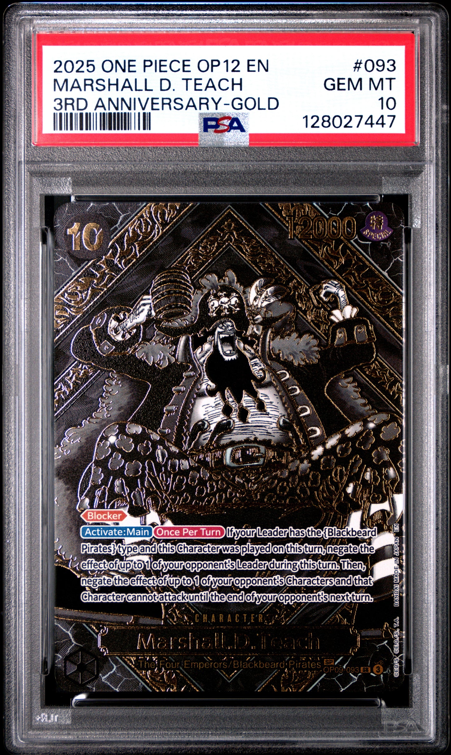 Marshall D. Teach Gold Anniversary (OP12) PSA 10