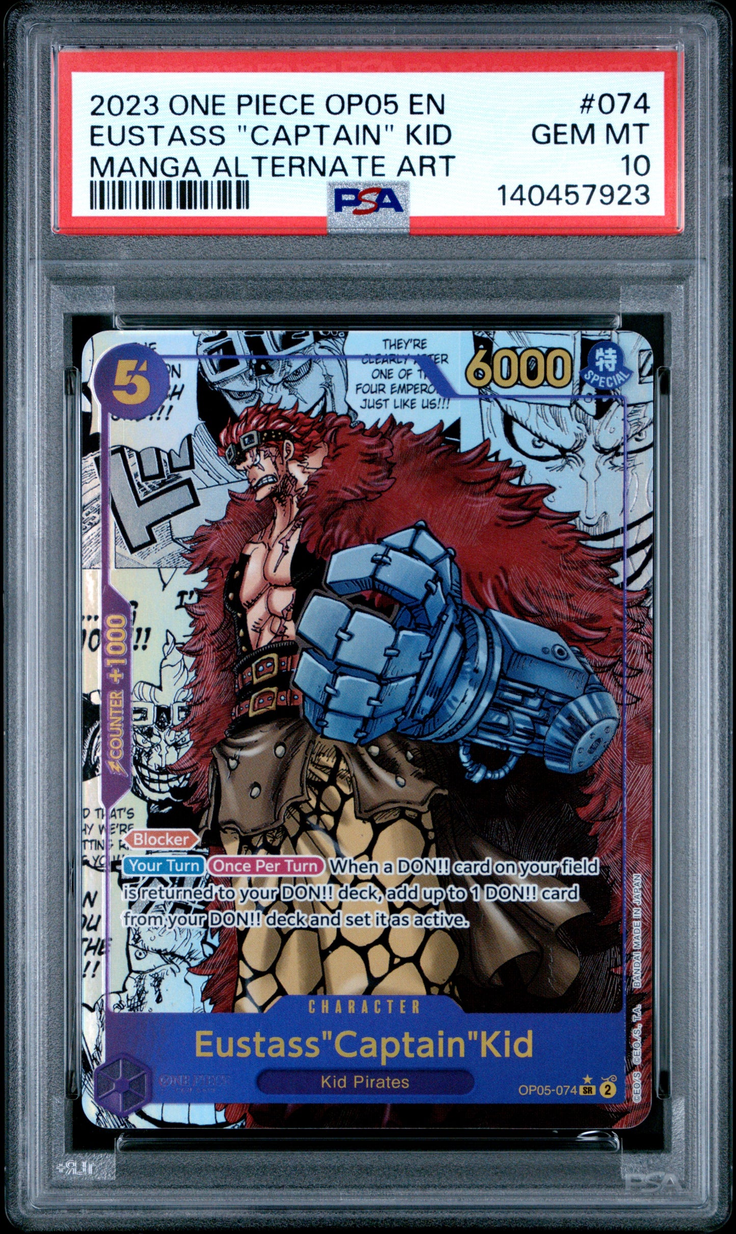Eustass Captain Kid Manga (OP05) PSA 10
