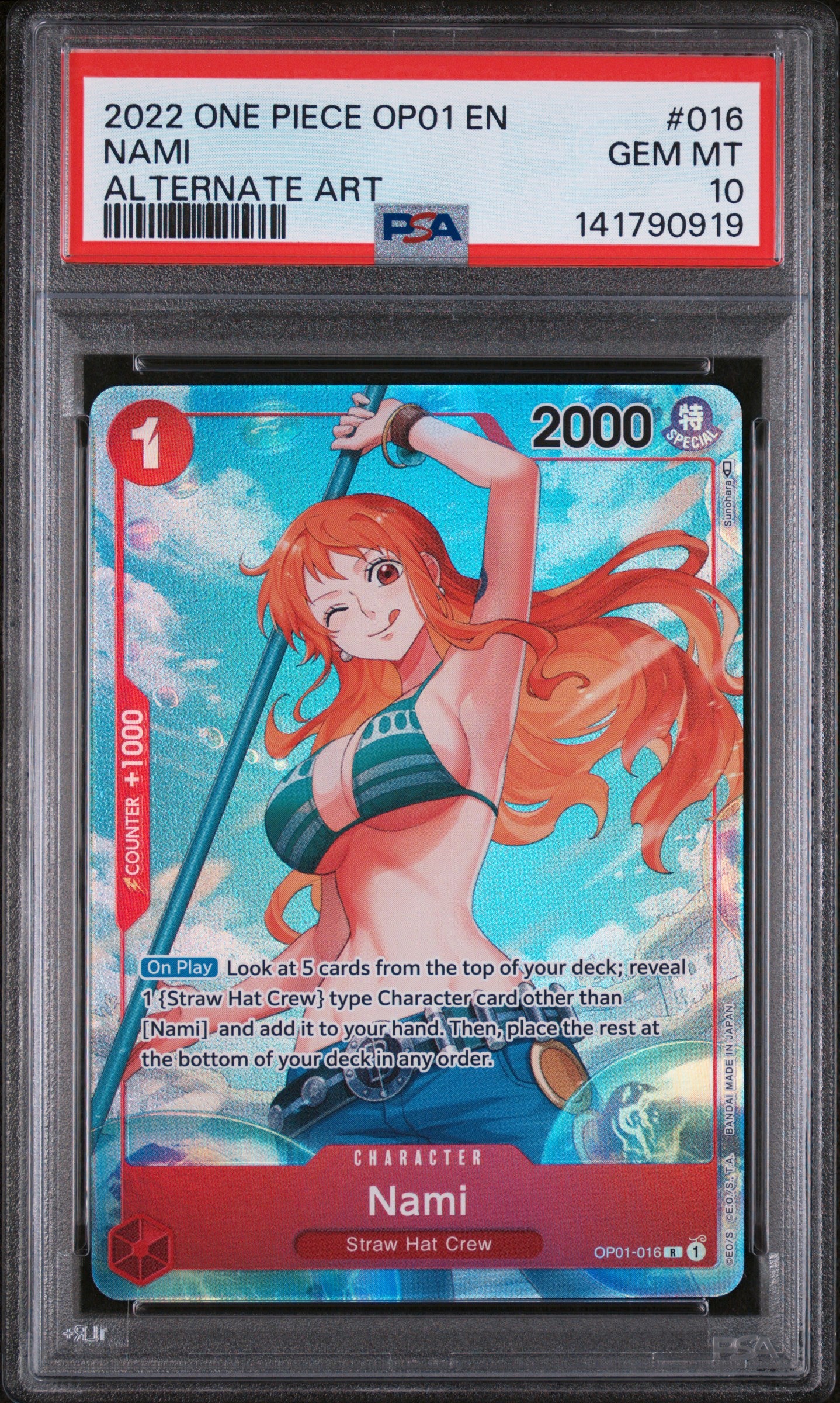 Nami Pre Errata AA (OP01) PSA 10
