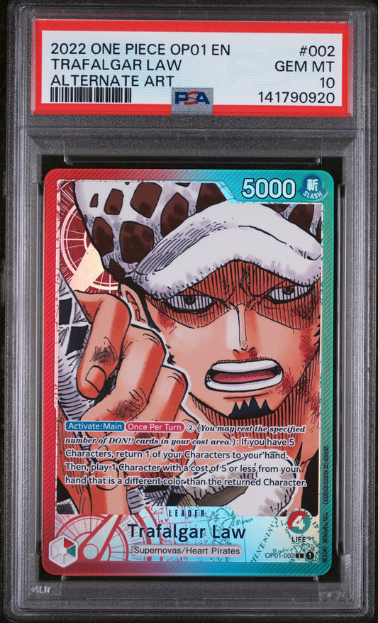 Trafalgar Law Pre Errata Leader (OP01) PSA 10