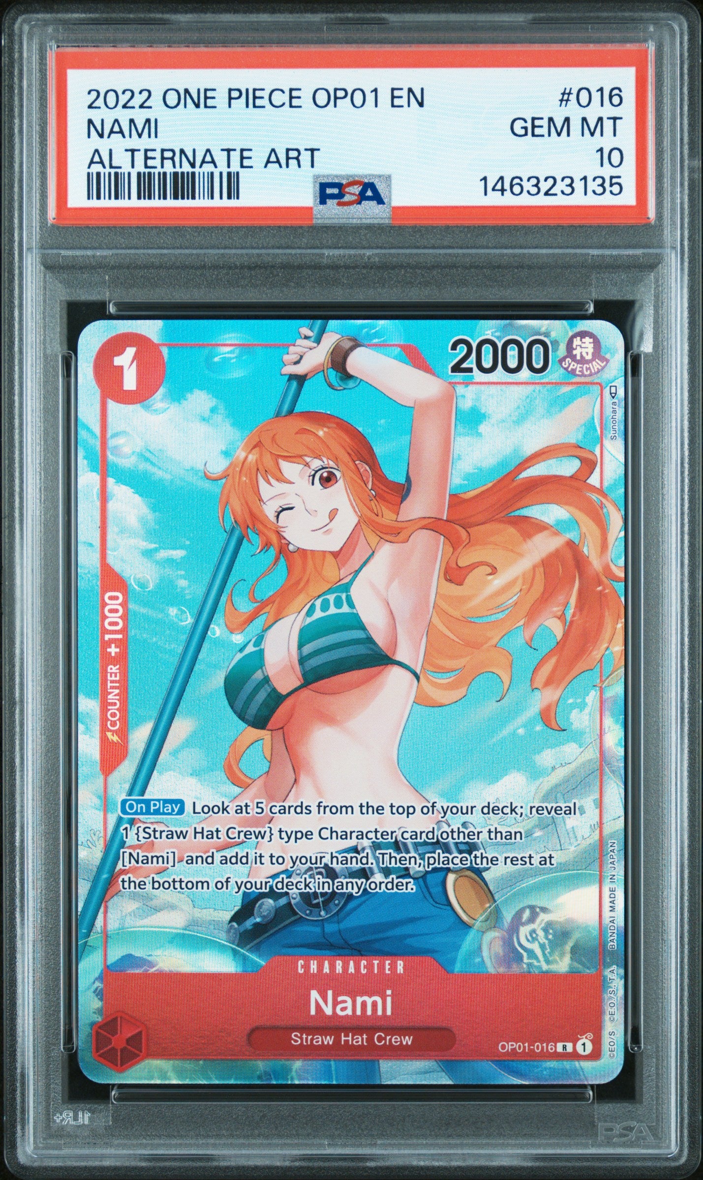 Nami Pre Errata AA (OP01) PSA 10