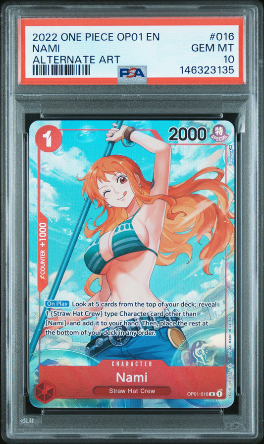Nami Pre Errata AA (OP01) PSA 10