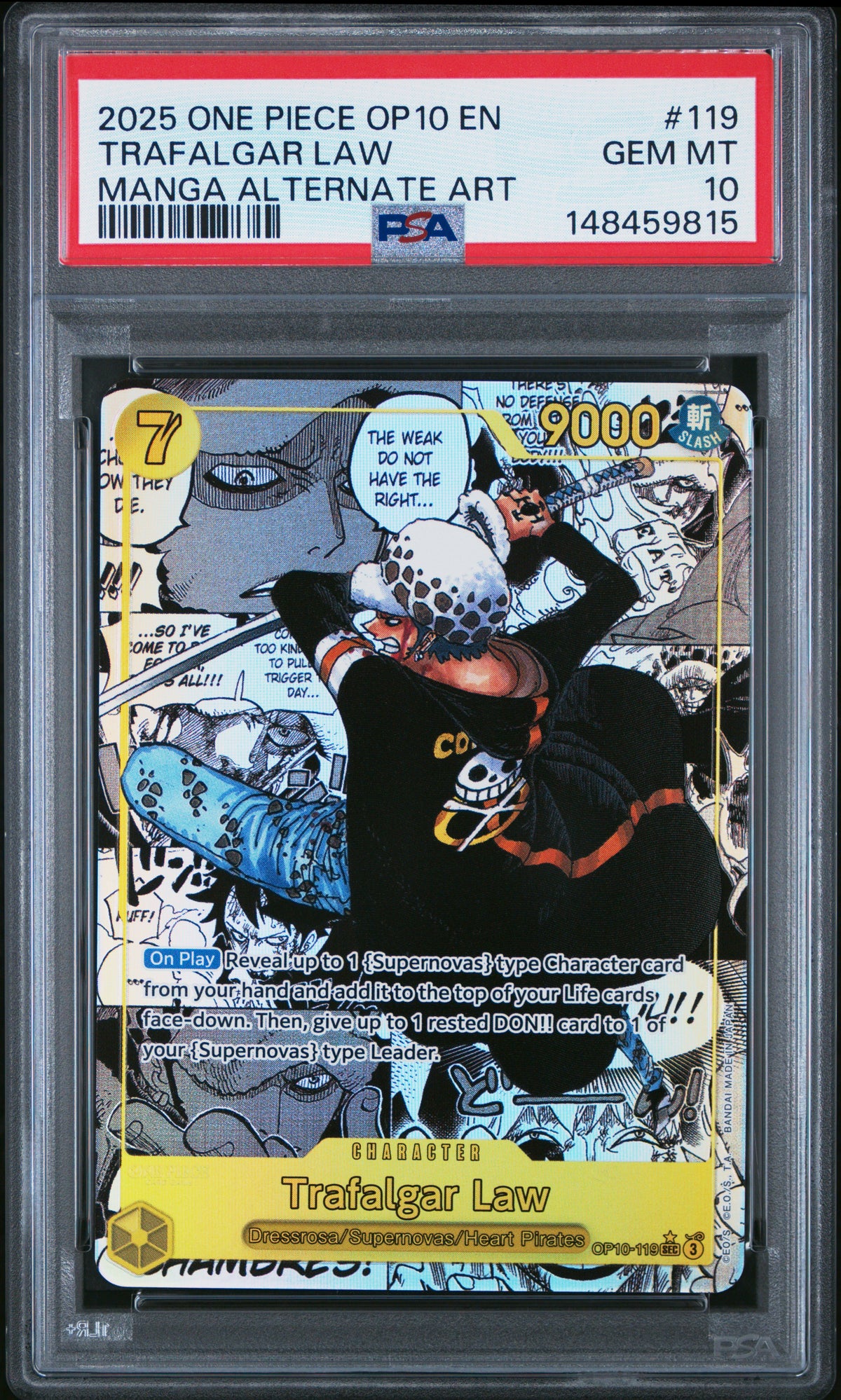 Trafalgar Law Manga (OP10) PSA 10