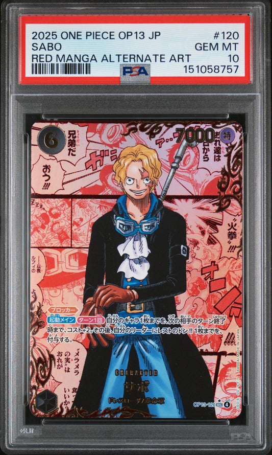 Sabo JP Red Manga (OP13) PSA 10