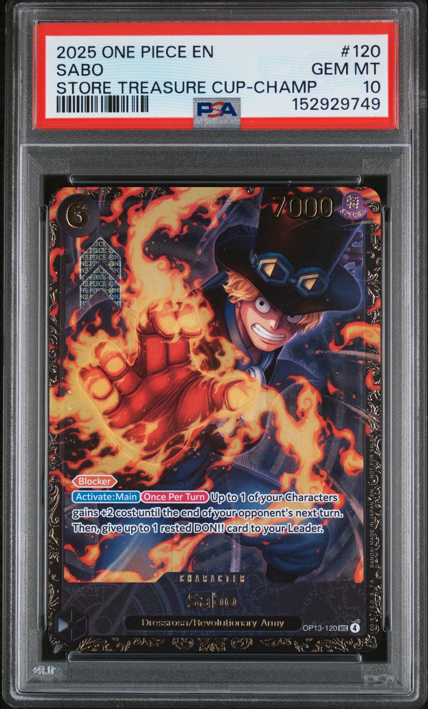 Sabo 2025 Store Treasure Cup PSA 10