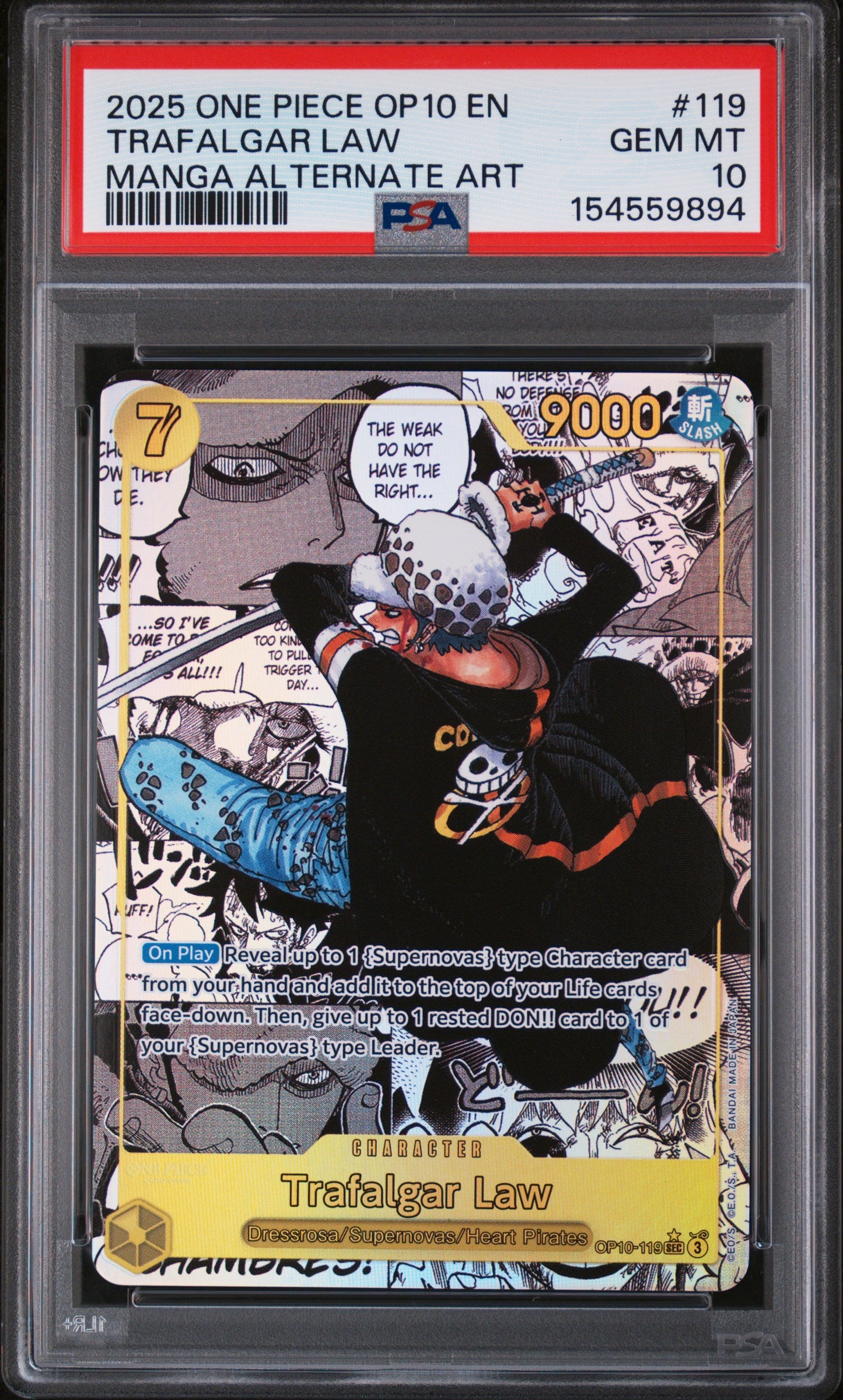 Trafalgar Law Manga (OP10) PSA 10