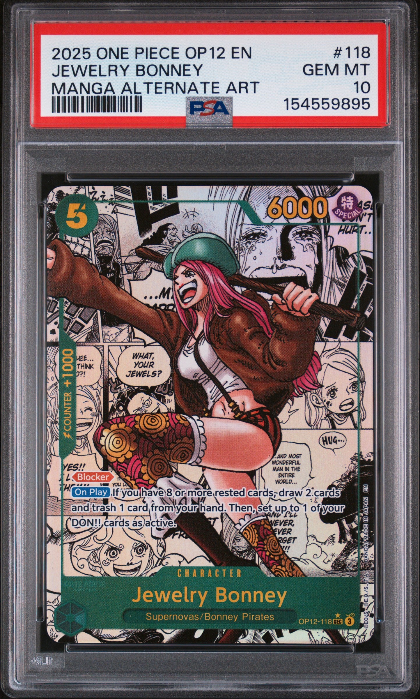 Jewelry Bonney Manga (OP12) PSA 10