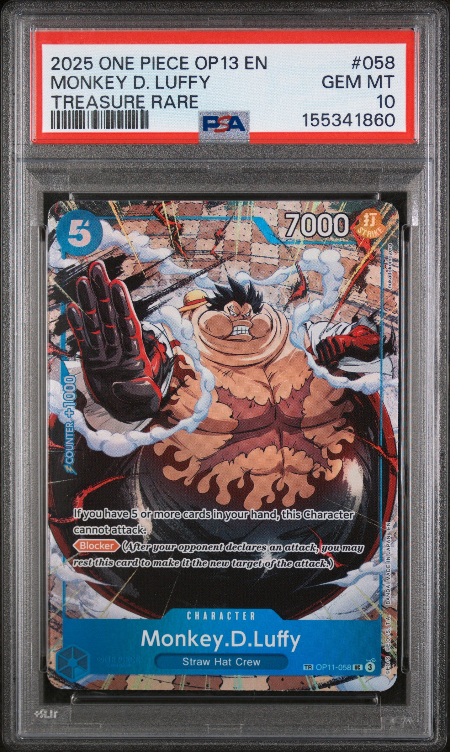 Monkey D. Luffy Treasure Rare (OP13) PSA 10