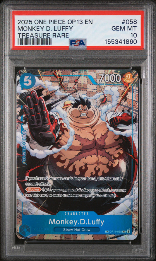 Monkey D. Luffy Treasure Rare (OP13) PSA 10