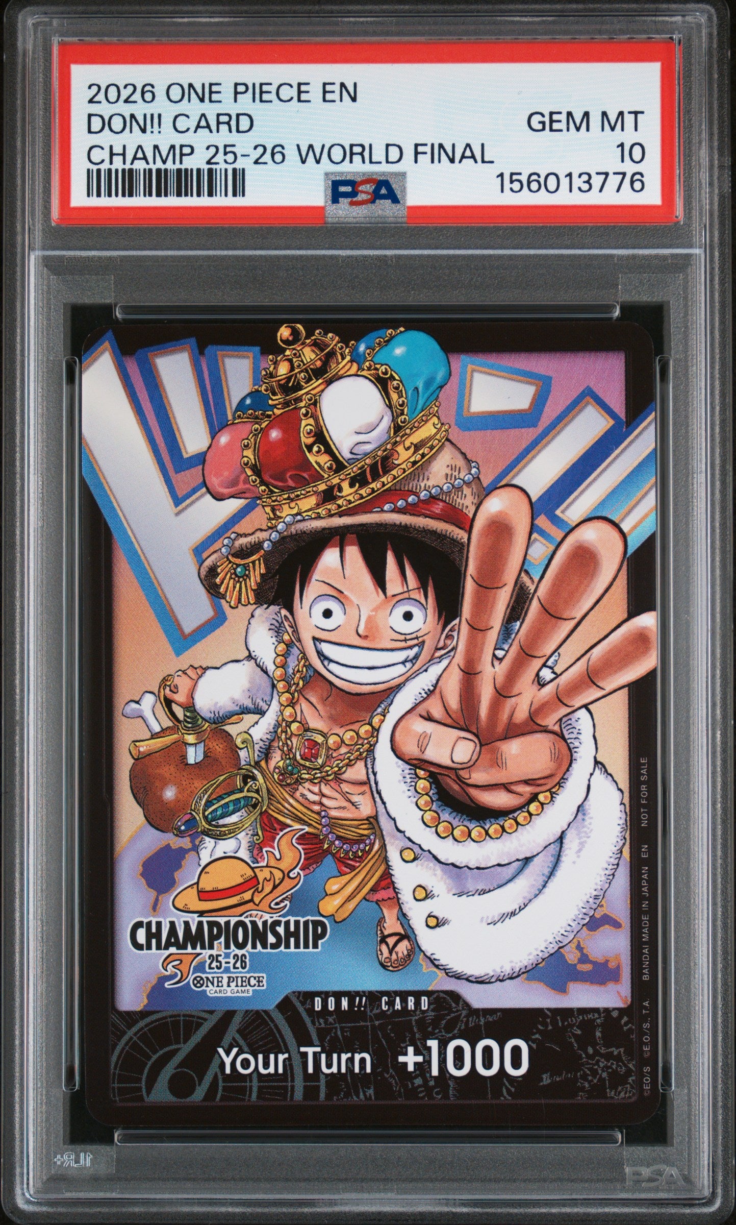 Monkey D. Luffy World Final Champion Don (25-26) PSA 10