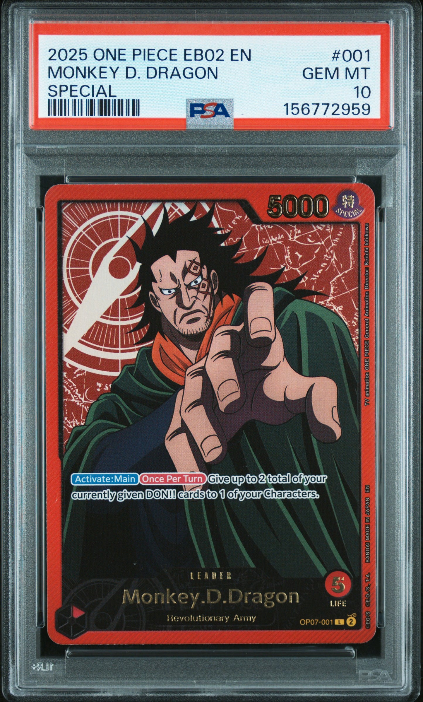 Monkey D. Dragon Gold Leader (EB02) PSA 10