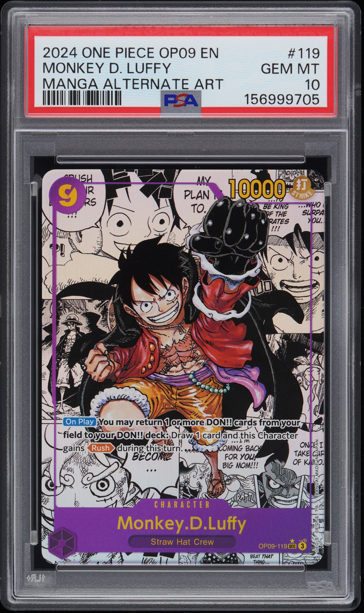 Monkey D. Luffy Manga (OP09) PSA 10
