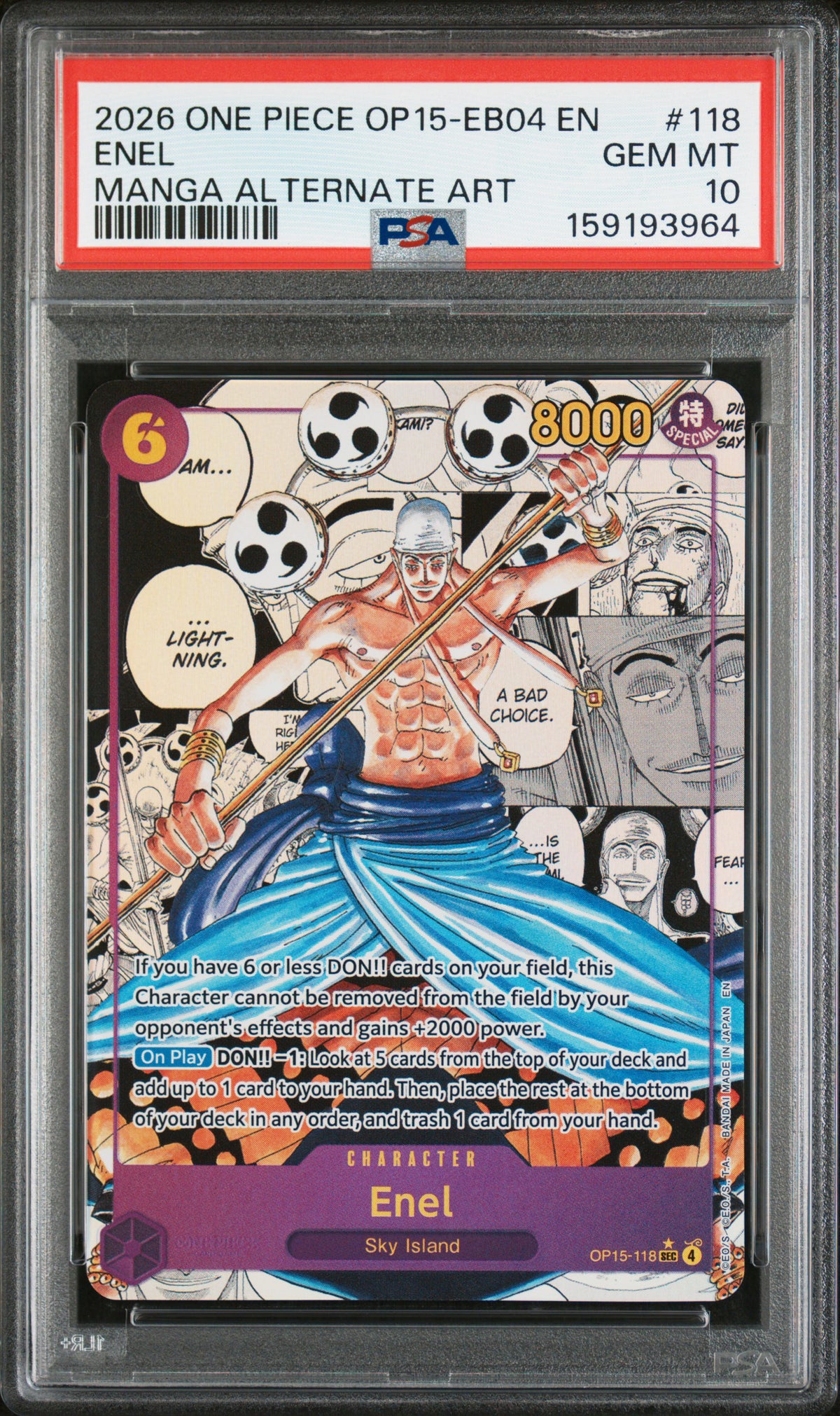 Enel Manga (OP15) PSA 10