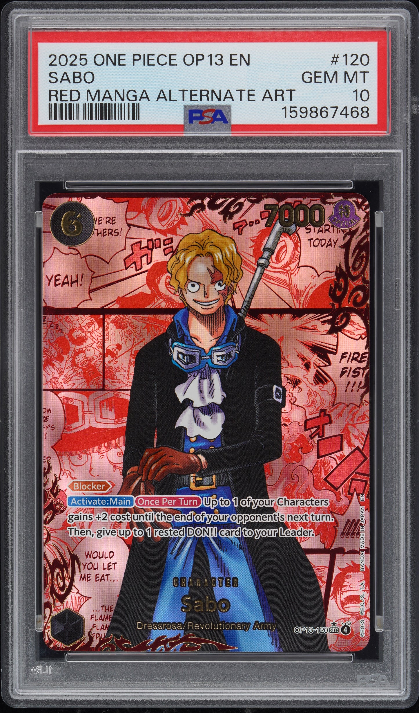 Sabo Red Manga (OP13) PSA 10