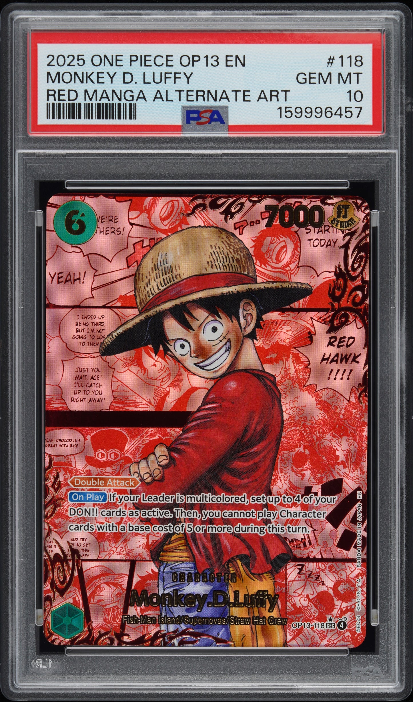 Monkey D. Luffy Red Manga (OP13) PSA 10