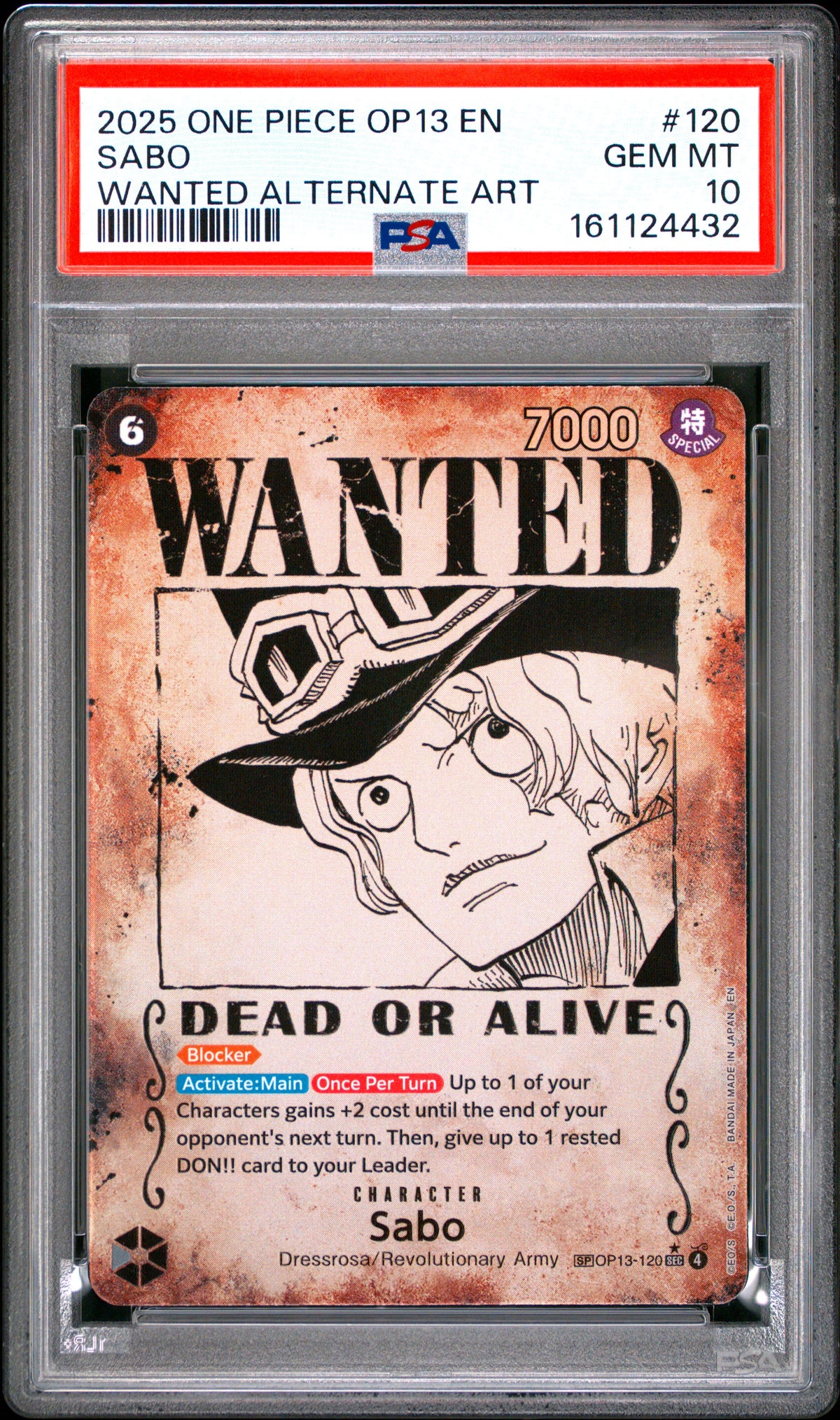 Sabo Wanted (OP13) PSA 10
