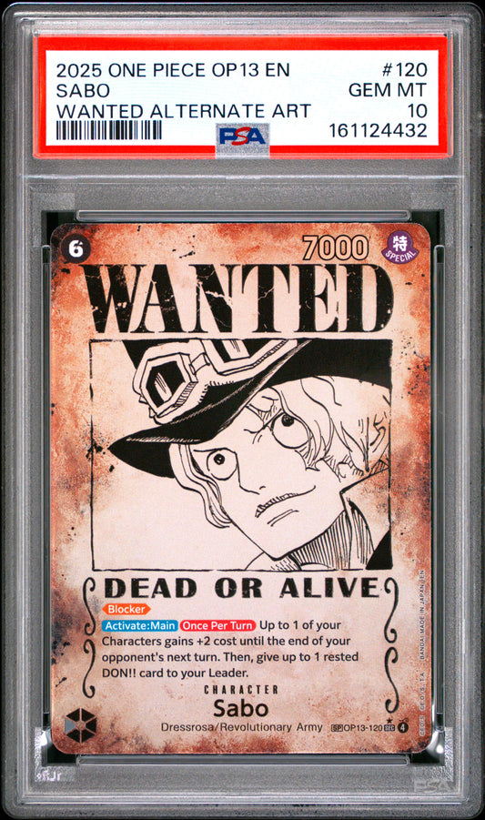 Sabo Wanted (OP13) PSA 10