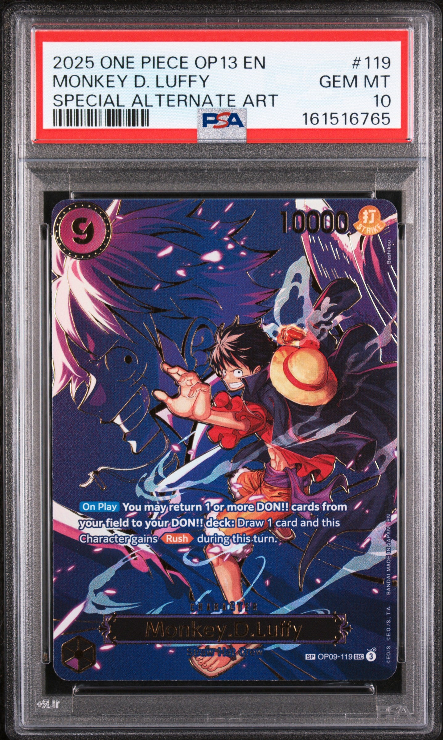 Monkey D. Luffy SP (OP13) PSA 10