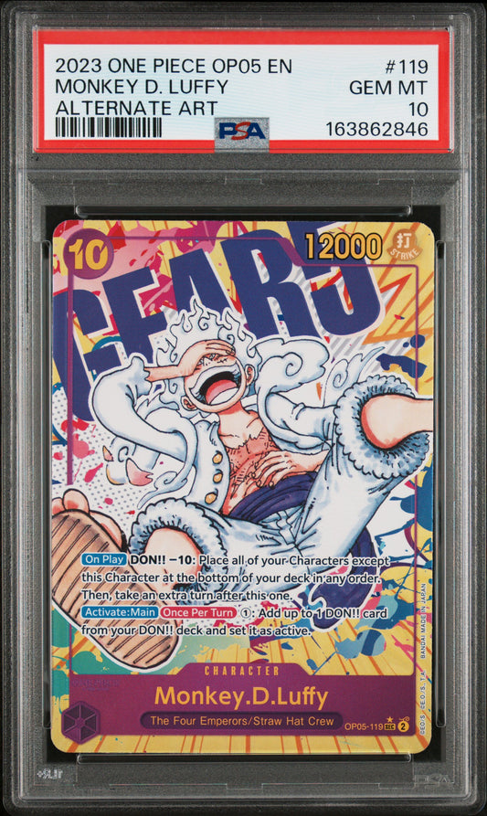 Monkey D. Luffy SEC Alt Art (OP05) PSA 10