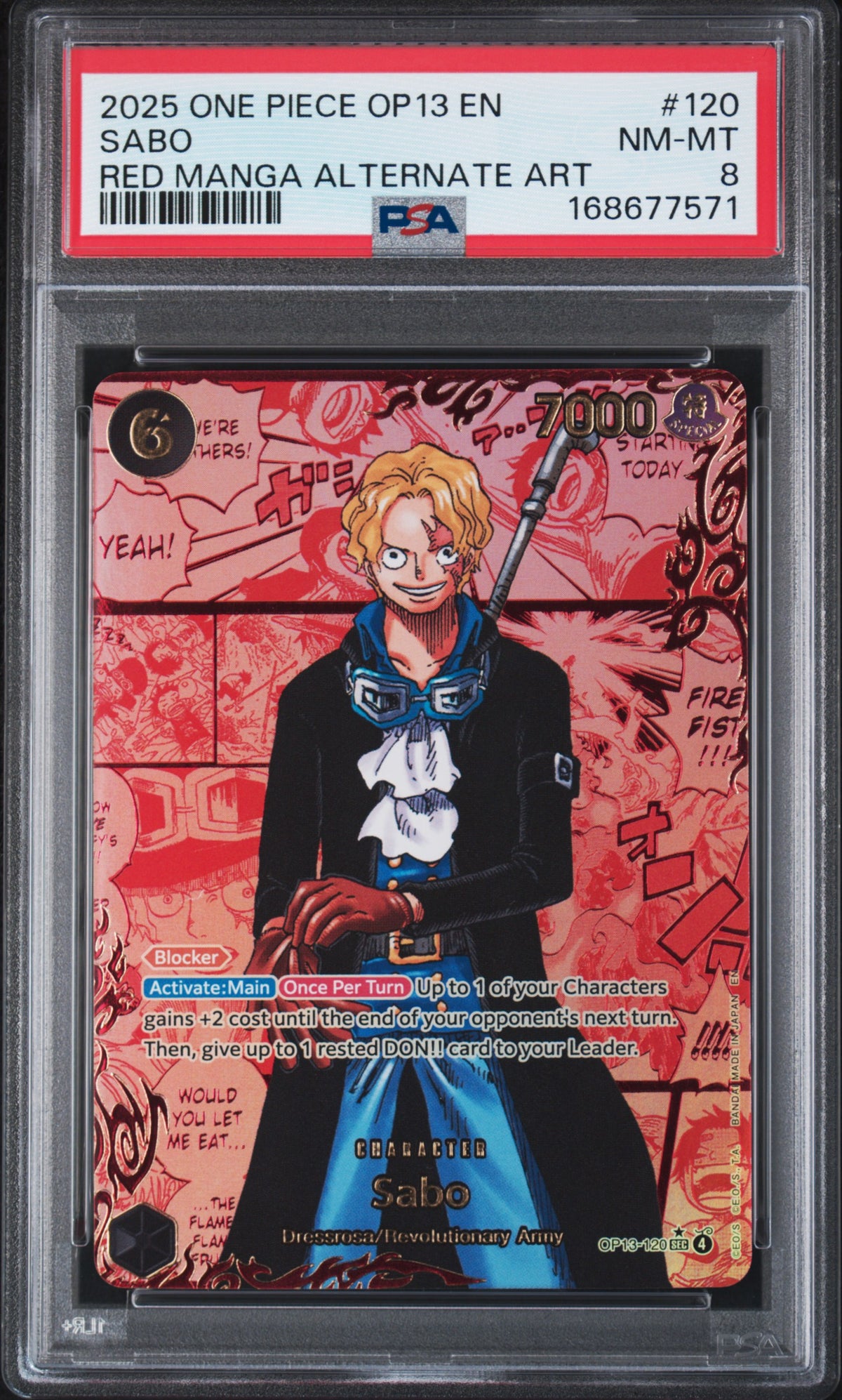 Sabo Red Manga (OP13) PSA 8