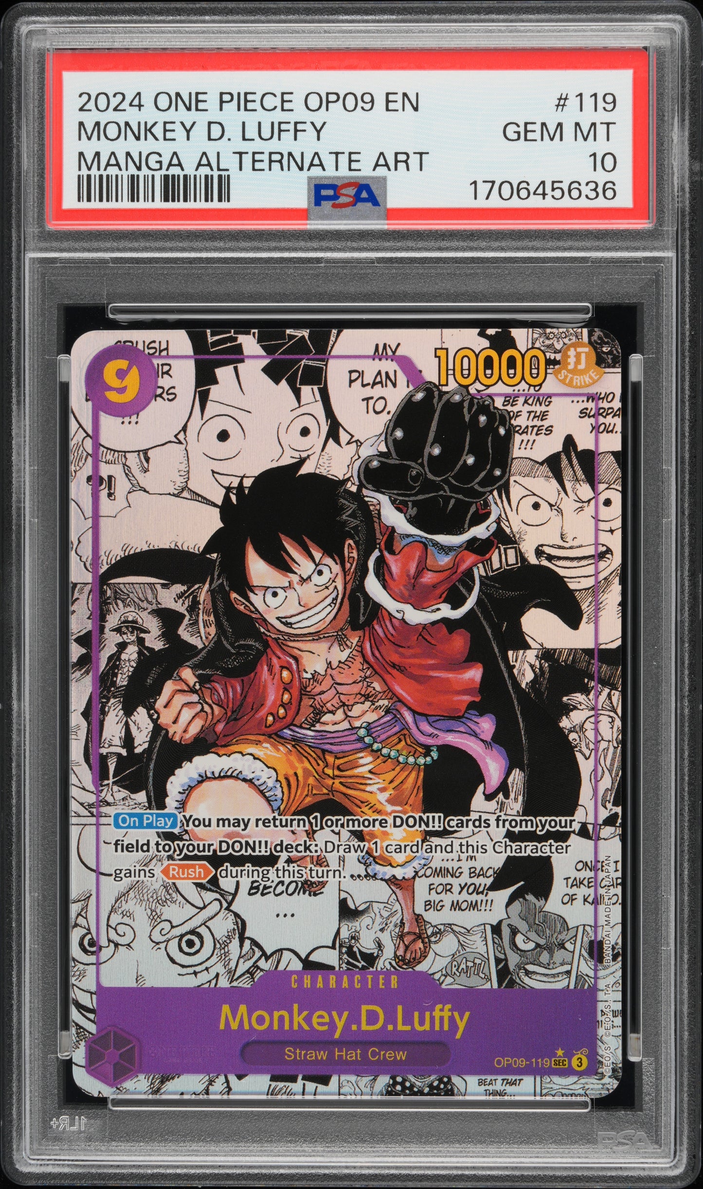 Monkey D. Luffy Manga (OP09) PSA 10
