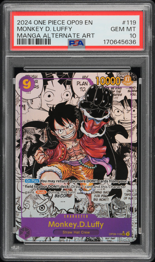 Monkey D. Luffy Manga (OP09) PSA 10