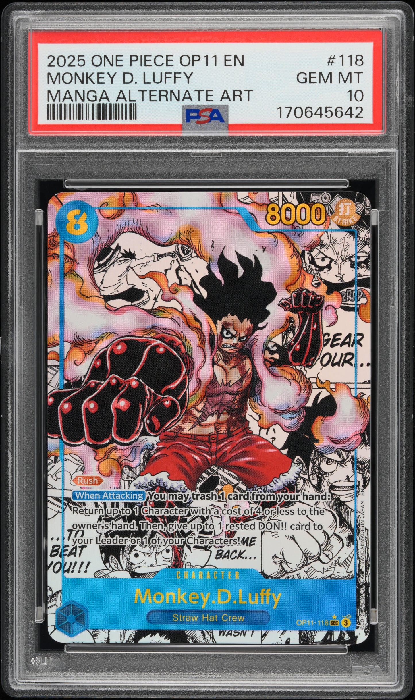 Monkey D. Luffy Manga (OP11) PSA 10
