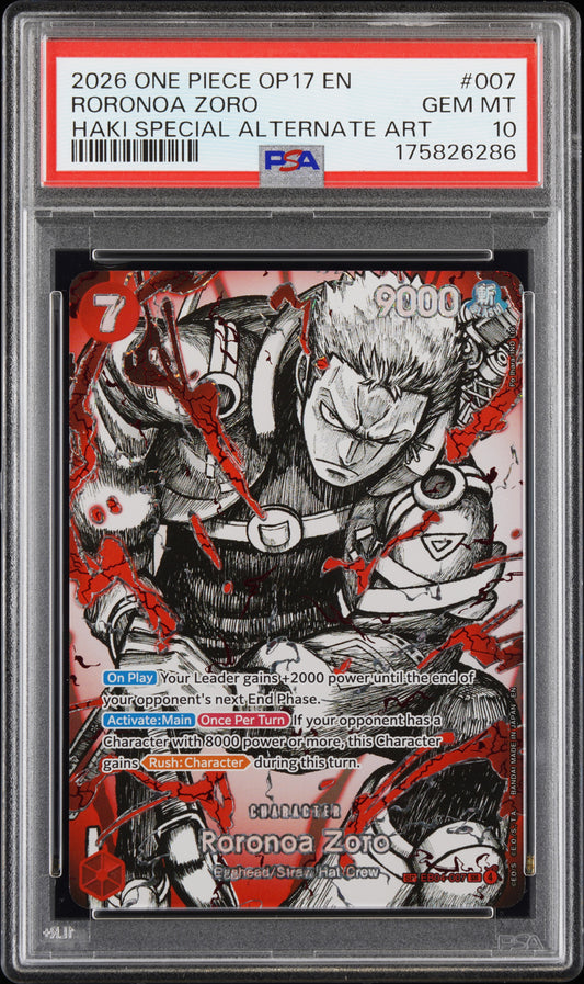 Roronoa Zoro Haki SP (OP17) PSA 10