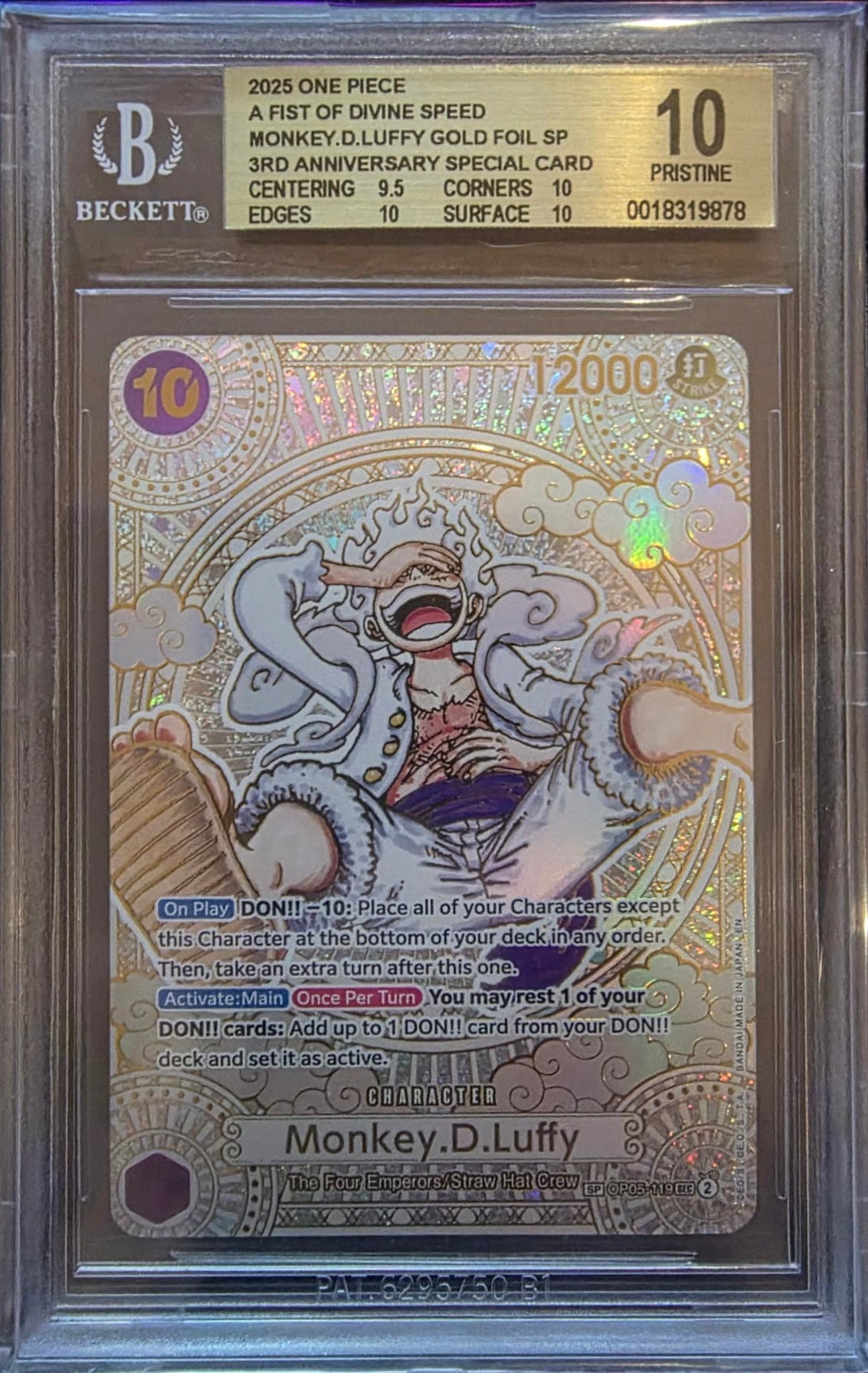 Monkey D. Luffy Gold SP (OP11) BGS 10
