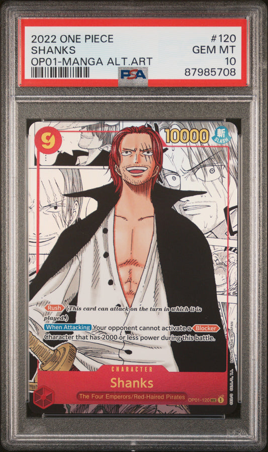 Shanks Manga (OP01) PSA 10