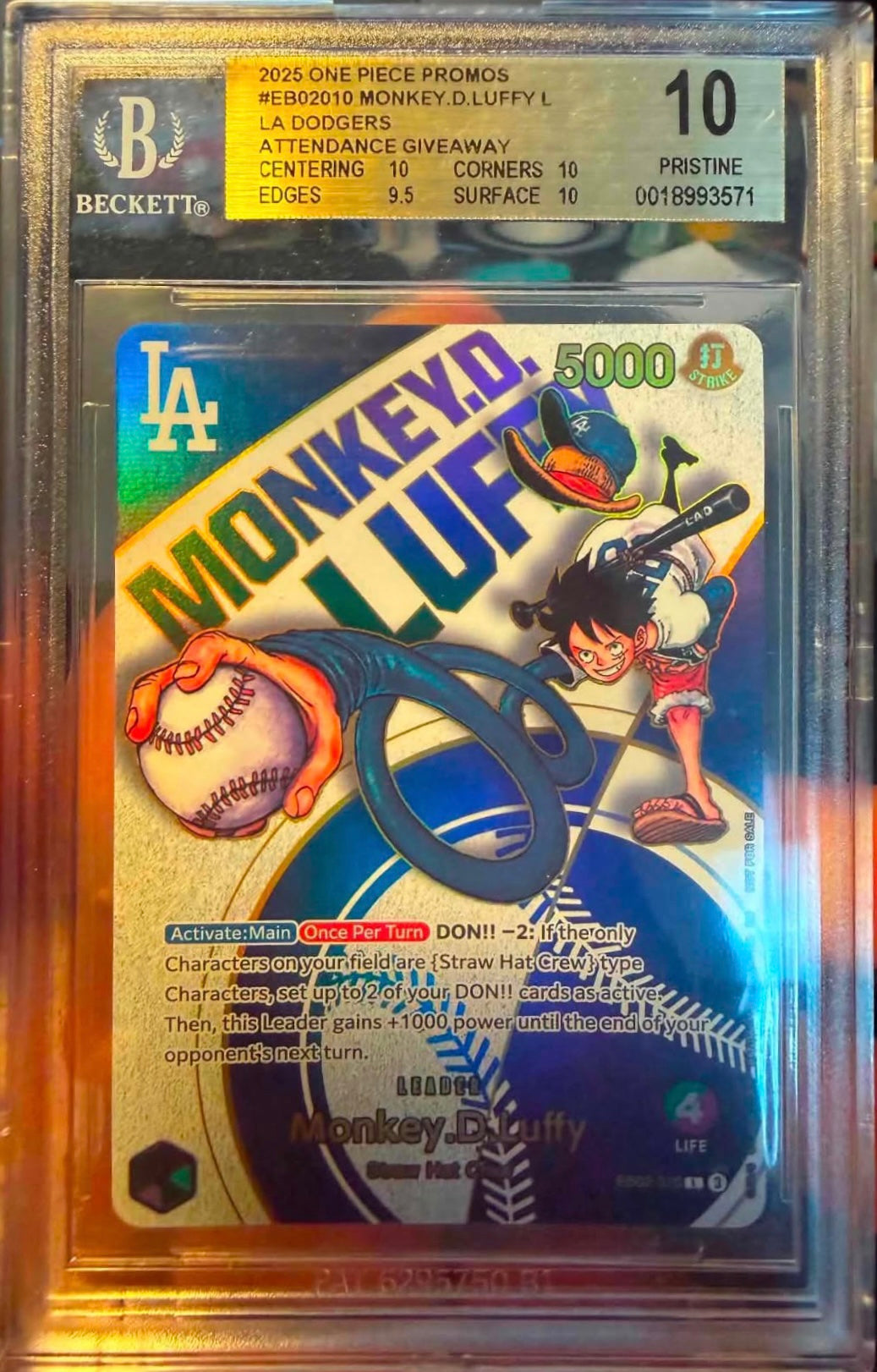 Monkey D. Luffy Dodgers Promo BGS 10